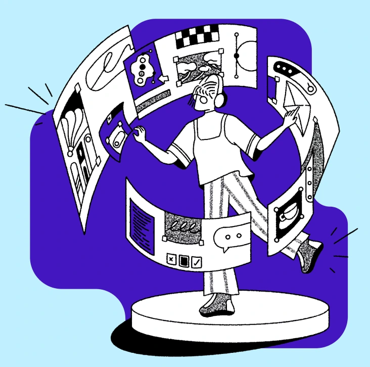 Illustration of person learning data-driven design